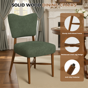 Hawsaiy Dining Chairs Set of 2/4/6, Upholstered Fabric Dining Room Chairs, Mid Century Modern Kitchen Chairs with Solid Wood Legs & Cross-Brace Support, Farmhouse Side Chairs for Dining Room