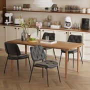 Hawsaiy Dining Chairs Set of 2, Mid Century Modern Upholstered PU Leather Kitchen Dining Room Accent Chairs with Metal Legs,Bentwood Cushion Seat for Living Room,Bedrooms