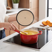 Hawsaiy 2 QT Cast Iron Sauce Pan with Lid, Enameled Cast Iron Saucepan with Solid Stainless Steel Knob, Even Heating & Self-Basting, Oven Safe up to 500℉, Compatible with All Stovetops