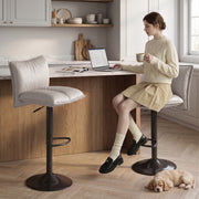 Hawsaiy Bar Stools Set of 2/3/4, Adjustable Swivel Bar Chairs with Thick Padded Seat, Faux Leather Upholstered Counter Height Bar Stools with Storage Pocket for Kitchen Island