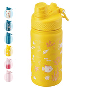 Hawsaiy 12oz Insulated Kids Water Bottle with Double Drinking Lids, Stainless Steel Water Bottle for School & Outdoor