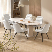 Nalupatio Modern Dining Chairs Set of 2, Comfortable Dining Room Chairs with Thick Cushions, Fabric Upholstered Side Chairs with Metal Legs for Kitchen, Black