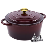 Hawsaiy 6QT Enameled Cast Iron Dutch Oven, Non-Stick, Dual Handles, with Lid for Baking & Cooking