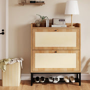 Hawsaiy Slim Entryway Shoe Storage Cabinet with 2/3 Flip Drawers, Narrow Freestanding Shoe Organizer Holds 16–20 Pairs, Space-Saving Wooden Shoe Rack for Hallway, Foyer