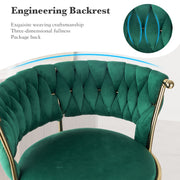 Hawsaiy Modern Velvet Bar Stool Set of 2/4 with Woven Back and Footrest for Kitchen, Bar, and Dining Spaces