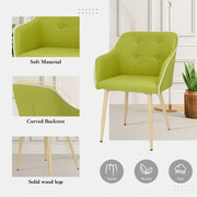 Hawsaiy Modern Accent Dining Chairs Set of 2,Upholstered Linen Fabric Living Room Chairs,Comfy Accent Chair with Metal Legs for Kitchen Dining Room Bedroom Reading Room Waiting Room