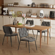 Hawsaiy Dining Chairs Set of 2, Mid Century Modern Upholstered PU Leather Kitchen Dining Room Accent Chairs with Metal Legs,Bentwood Cushion Seat for Living Room,Bedrooms