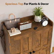 Hawsaiy Entrance Shoe Cabinet with Doors, 6-Tier Farmhouse Shoe Storage Organizer with Adjustable Shelves, Holds 18-24 Pairs, Entryway Shoe Rack Cabinet with Metal Legs