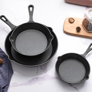 Hawsaiy 3 pcs Cast Iron Skillet Set, Pre-Seasoned Frying Pans with Single Handle, 6