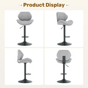Hawsaiy Swivel Bar Stools Set of 2/4, Adjustable Height Faux Leather Bar Stools with Back, Double-Layer Upholstered Counter Height Bar Chairs for Kitchen Island