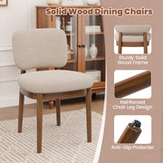 Hawsaiy Wooden Dining Chairs Set of 2/4/6, Boucle Upholstered Dining Room Chairs with Solid Wood Legs, Mid Century Modern Kitchen Chairs, Farmhouse Side Chairs with Back for Dining Room