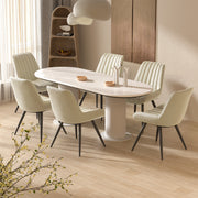 Nalupatio Modern Dining Chairs Set of 2, Comfortable Dining Room Chairs with Thick Cushions, Fabric Upholstered Side Chairs with Metal Legs for Kitchen, Black