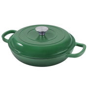 Hawsaiy 3 Quart Enameled Shallow Cast Iron Dutch Oven with Lid, Dual Handles Dutch Pots for Cooking, Stewing, Heavy-Duty & Nonstick, Oven Safe up to 500° F, Works on All Stovetops