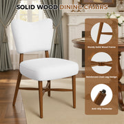 Hawsaiy Dining Chairs Set of 2/4/6, Upholstered Fabric Dining Room Chairs, Mid Century Modern Kitchen Chairs with Solid Wood Legs & Cross-Brace Support, Farmhouse Side Chairs for Dining Room