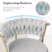 Hawsaiy Modern Velvet Bar Stool Set of 2/4 with Woven Back and Footrest for Kitchen, Bar, and Dining Spaces