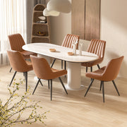 Nalupatio Modern Dining Chairs Set of 2, Comfortable Dining Room Chairs with Thick Cushions, Fabric Upholstered Side Chairs with Metal Legs for Kitchen, Black