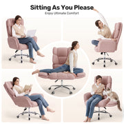 Hawsaiy Big and Tall Office Chair, Flip Armrests with Side Pockets, Comfy Criss Cross Office Chair with Extra-Wide Plush Seat, 150° Reclining Executive Office Chair, Chenille Upholstery