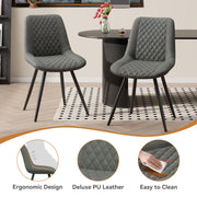 Nalupatio Dining Chairs Set of 2 Modern Upholstered Dining Table Chairs with High Back Ergonomic Leather Dining Room Chairs for Kitchen Living Room Dark Brown