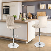 Hawsaiy Modern Upholstered Barstools Set of 2/4 with Tufted Velvet Backrest