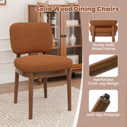 Hawsaiy Wooden Dining Chairs Set of 2/4/6, Boucle Upholstered Dining Room Chairs with Solid Wood Legs, Mid Century Modern Kitchen Chairs, Farmhouse Side Chairs with Back for Dining Room