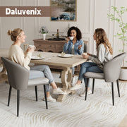 Hawsaiy Faux Leather Dining Chairs Set of 2/4/6, Modern Curved Back Upholstered Kitchen Side Chairs with Metal Legs