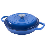 Hawsaiy 3 Quart Enameled Shallow Cast Iron Dutch Oven with Lid, Dual Handles Dutch Pots for Cooking, Stewing, Heavy-Duty & Nonstick, Oven Safe up to 500° F, Works on All Stovetops