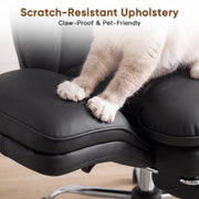Hawsaiy Cross Legged Office Chair with Flip Armrests，Big and Tall Executive Office Chair, 135° Reclining Criss Cross Chair with Footrest & Lumbar Pillow