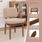 Hawsaiy Wooden Dining Chairs Set of 2/4/6, Boucle Upholstered Dining Room Chairs with Solid Wood Legs, Mid Century Modern Kitchen Chairs, Farmhouse Side Chairs with Back for Dining Room