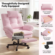 Hawsaiy Big and Tall Office Chair with Footrest, Ergonomic Executive Desk Chair with Flip-Up Arms, Reclining High Back Computer Chair with Headrest & Side Pockets