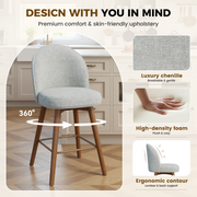Hawsaiy Modern Swivel Bar Stools Set of 2/3/4, 26