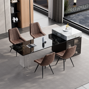 Hawsaiy Modern Dining Side Chairs, Set of 2/4/6 Gray Faux Leather Upholstered Chairs