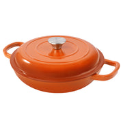 Hawsaiy 3 Quart Enameled Shallow Cast Iron Dutch Oven with Lid, Dual Handles Dutch Pots for Cooking, Stewing, Heavy-Duty & Nonstick, Oven Safe up to 500° F, Works on All Stovetops