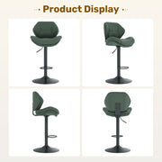 Hawsaiy Swivel Bar Stools Set of 2/4, Adjustable Height Faux Leather Bar Stools with Back, Double-Layer Upholstered Counter Height Bar Chairs for Kitchen Island