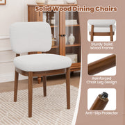 Hawsaiy Wooden Dining Chairs Set of 2/4/6, Boucle Upholstered Dining Room Chairs with Solid Wood Legs, Mid Century Modern Kitchen Chairs, Farmhouse Side Chairs with Back for Dining Room