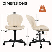 Hawsaiy Shell-Shaped Swivel Office Chair, 360° Rotating Vanity Desk Chair with Rocking Function for Home Office, Bedroom, Makeup Vanity