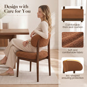 Hawsaiy Dining Chairs Set of 2/4/6, Upholstered Kitchen & Dining Room Chairs with Solid Wood Frame, Curved Back Side Chairs