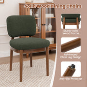 Hawsaiy Wooden Dining Chairs Set of 2/4/6, Boucle Upholstered Dining Room Chairs with Solid Wood Legs, Mid Century Modern Kitchen Chairs, Farmhouse Side Chairs with Back for Dining Room