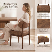 Hawsaiy Dining Chairs Set of 2/4/6, Upholstered Kitchen & Dining Room Chairs with Solid Wood Frame, Curved Back Side Chairs