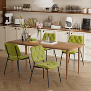 Hawsaiy Dining Chairs Set of 2, Mid Century Modern Upholstered PU Leather Kitchen Dining Room Accent Chairs with Metal Legs,Bentwood Cushion Seat for Living Room,Bedrooms