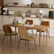 Hawsaiy Dining Chairs Set of 2, Mid Century Modern Upholstered PU Leather Kitchen Dining Room Accent Chairs with Metal Legs,Bentwood Cushion Seat for Living Room,Bedrooms