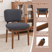 Hawsaiy Wooden Dining Chairs Set of 2/4/6, Boucle Upholstered Dining Room Chairs with Solid Wood Legs, Mid Century Modern Kitchen Chairs, Farmhouse Side Chairs with Back for Dining Room