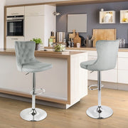 Hawsaiy Modern Upholstered Barstools Set of 2/4 with Tufted Velvet Backrest