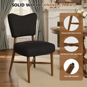 Hawsaiy Dining Chairs Set of 2/4/6, Upholstered Fabric Dining Room Chairs, Mid Century Modern Kitchen Chairs with Solid Wood Legs & Cross-Brace Support, Farmhouse Side Chairs for Dining Room
