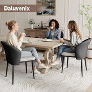 Hawsaiy Faux Leather Dining Chairs Set of 2/4/6, Modern Curved Back Upholstered Kitchen Side Chairs with Metal Legs