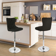 Hawsaiy Modern Upholstered Barstools Set of 2/4 with Tufted Velvet Backrest