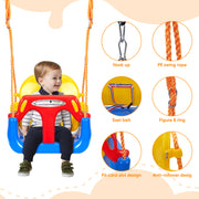 Hawsaiy 3-in-1 Baby Swing Set,Secure & Anti-Flip Toddler Swing with Hanging Straps & Hooks, Detachable Seat for Indoor/Outdoor Play