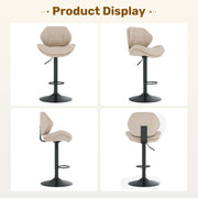 Hawsaiy Swivel Bar Stools Set of 2/4, Adjustable Height Faux Leather Bar Stools with Back, Double-Layer Upholstered Counter Height Bar Chairs for Kitchen Island