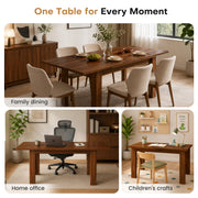 Hawsaiy Extendable Dining Table Set for 6, Upholstered Dining Chairs, Farmhouse Kitchen Dining Room Set, Hidden Leaf Dining Table Seats 6-8
