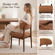 Hawsaiy Dining Chairs Set of 2/4/6, Upholstered Kitchen & Dining Room Chairs with Solid Wood Frame, Curved Back Side Chairs