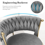 Hawsaiy Modern Velvet Bar Stool Set of 2/4 with Woven Back and Footrest for Kitchen, Bar, and Dining Spaces